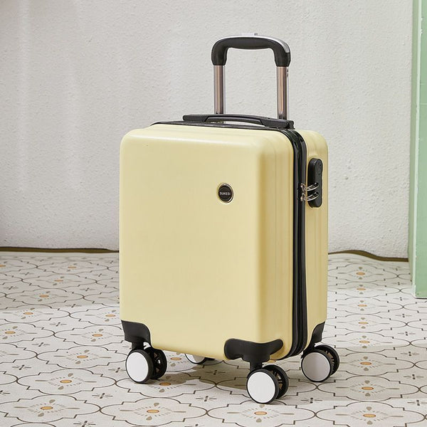 Yellow 14 Inch Lightweight Carry On Luggage For Heights Under 1.6M Underseat & Overhead Cabin Hardside Suitcase Suitcases