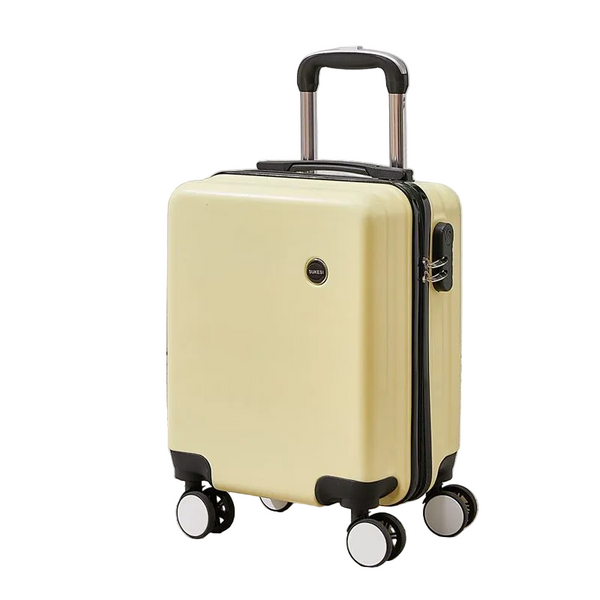 Yellow 14 Inch Lightweight Carry On Luggage For Heights Under 1.6M Underseat & Overhead Cabin Hardside Suitcase Suitcases