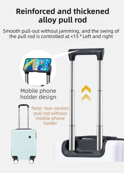 Yellow 14 Inch Lightweight Carry On Luggage For Heights Under 1.6M Underseat & Overhead Cabin Hardside Suitcase With Cup Holder Phone Stand Suitcases
