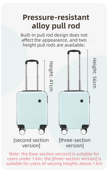 White 16 Inch Lightweight Carry On Luggage For Heights Under 1.6M Underseat & Overhead Cabin Hardside Suitcase Suitcases