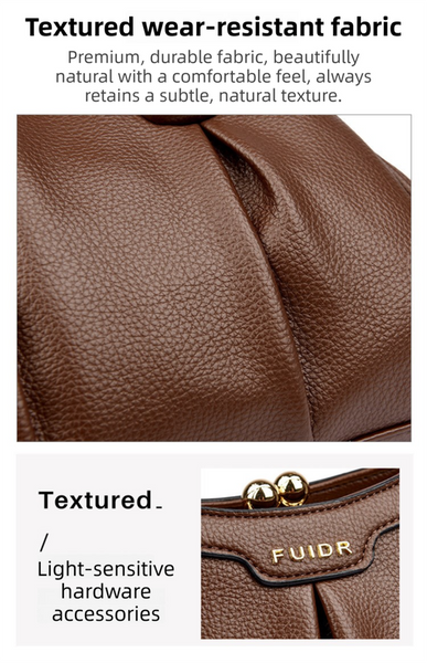 Wine Red Women's Premium Wear Resistant Leather Shoulder Bag Vintage Frame Kiss Lock Handbag Crossbody Satchel Women's Bags & Handbags
