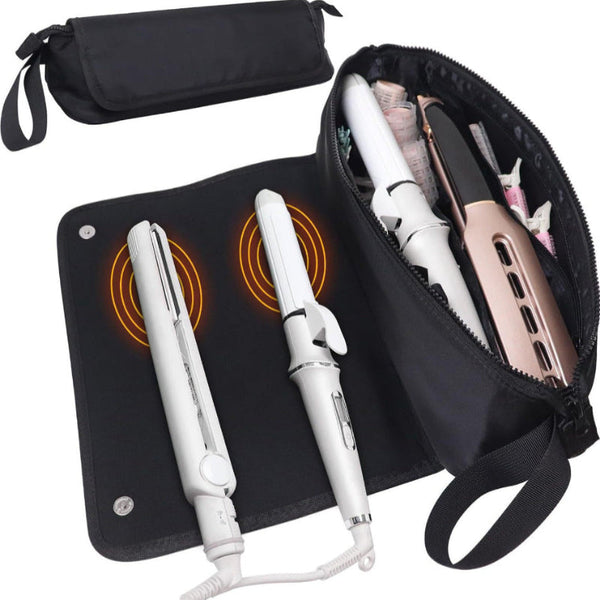 Purple Premium Insulated Roll Up Travel Case For Hair Styling Tools & Blow Dryers With Muti Pockets (18X5.5X5 Inch) Makeup Bags & Cases