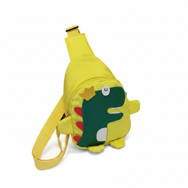 Yellow Kids Cartoon Dinosaur Chest Bag Cute Lightweight Nylon Crossbody Shoulder Pack For Toddlers Outings And Travel New Arrival Gift Backpacks & Bag