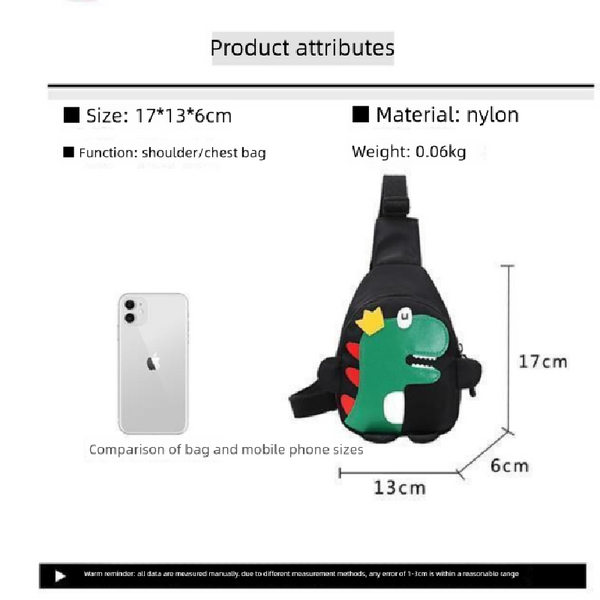 Yellow Kids Cartoon Dinosaur Chest Bag Cute Lightweight Nylon Crossbody Shoulder Pack For Toddlers Outings And Travel New Arrival Gift Backpacks & Bag