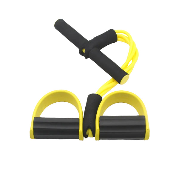 Yellow Home Multi Function Foot Pedal Resistance Trainer 4 Strand Elastic Pull Rope For Abdominal Exercise Sit Up Assistance And Full Body Fitness (Un