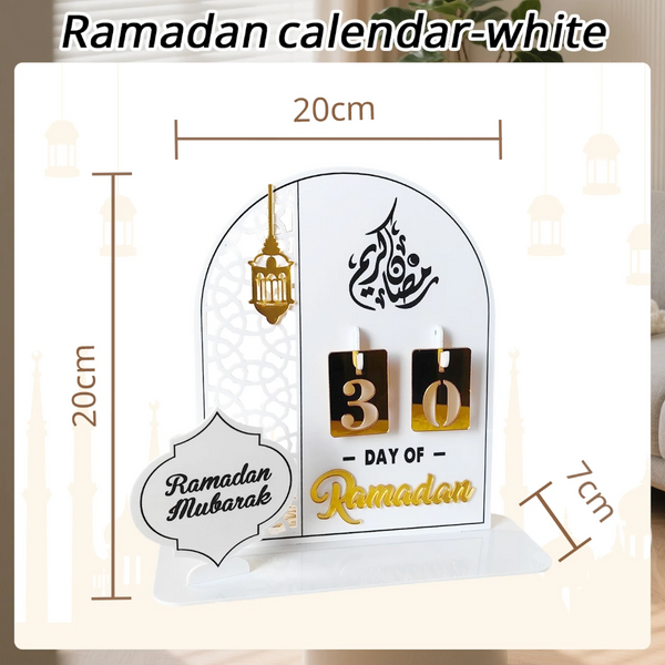 White Acrylic Desktop Holiday Countdown Ornament With Mirrored Finish And Interchangeable Numbers 20Cm X Festive Home Decoration(Bt268) Seasonal Decor