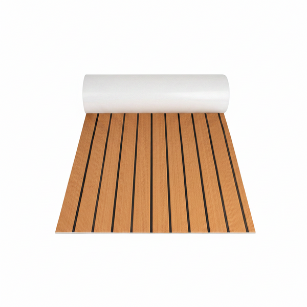 Teak Eva Foam Boat Flooring Sheet Brown With Black Stripes Self Adhesive Marine Decking Mat For Yacht Fishing Rv Diy Upgrade Australian Boating(2400X6