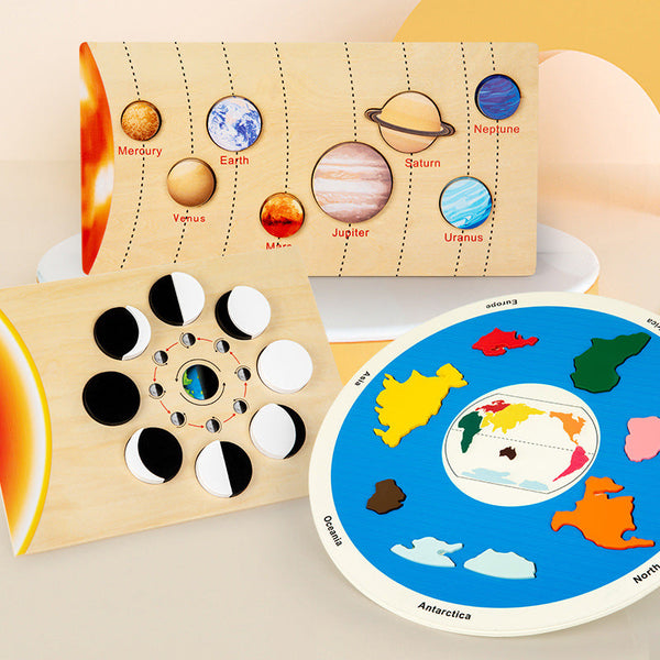 Seven Continents 1.05 Educational Wooden Cognitive Matching Puzzle Toy For Kids Early Learning And Fine Motor Skill Development Durable Preschool Acce