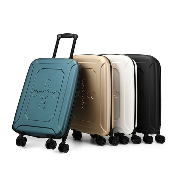 White 20 Inch Foldable Carry On Suitcase Ultra Lightweight 2.1Kg Hard Shell Luggage With 360 Spinner Wheels And Combination Lock For Australian Travel