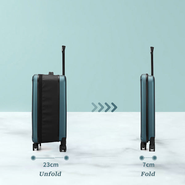 White 20 Inch Foldable Carry On Suitcase Ultra Lightweight 2.1Kg Hard Shell Luggage With 360 Spinner Wheels And Combination Lock For Australian Travel