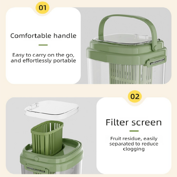 3.5L Yellow Beverage Dispenser With Faucet Fruit Filter Stand & Drip Tray Jugs & Pitchers