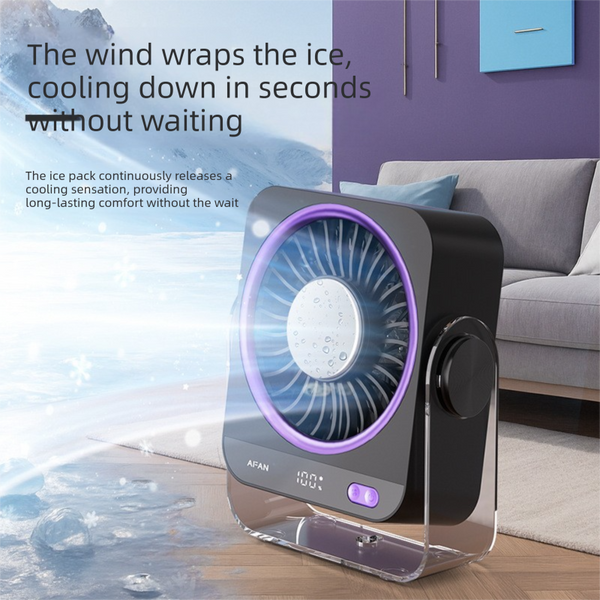 White Usb Rechargeable Cooling Fan 5 Speeds Digital Display Wall Mountable Portable Fans