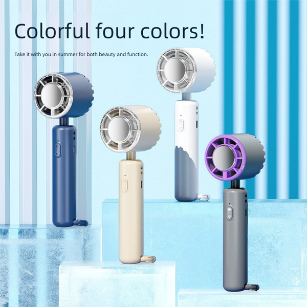 White Ice Cooling Handheld Fan Usb Rechargeable 2000Mah Silent Battery For Office And Outdoor Use Personal Solution Local Professionals Portable Fans