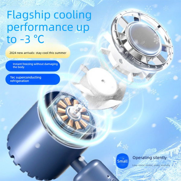 White Ice Cooling Handheld Fan Usb Rechargeable 2000Mah Silent Battery For Office And Outdoor Use Personal Solution Local Professionals Portable Fans