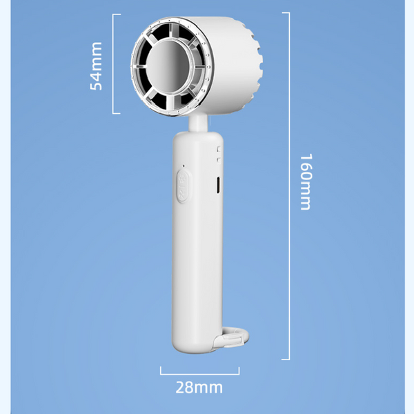 White Ice Cooling Handheld Fan Usb Rechargeable 2000Mah Silent Battery For Office And Outdoor Use Personal Solution Local Professionals Portable Fans