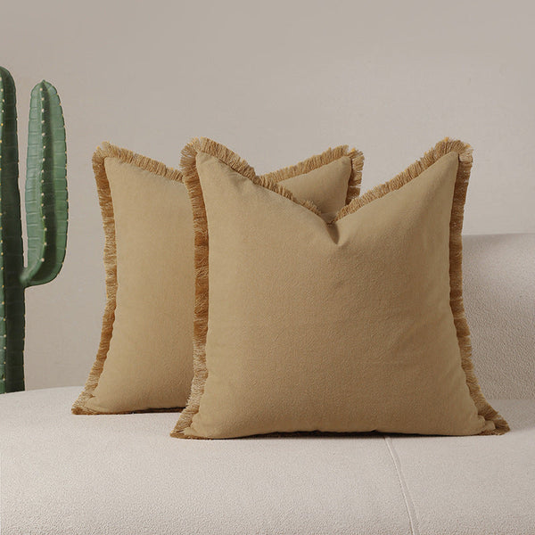 Yellow 2 Pack Bohemian Tassel Pillowcases Soft Washed Cotton For Living Room Sofa Elegant Decor Solution Local Home Environments Cushion Covers