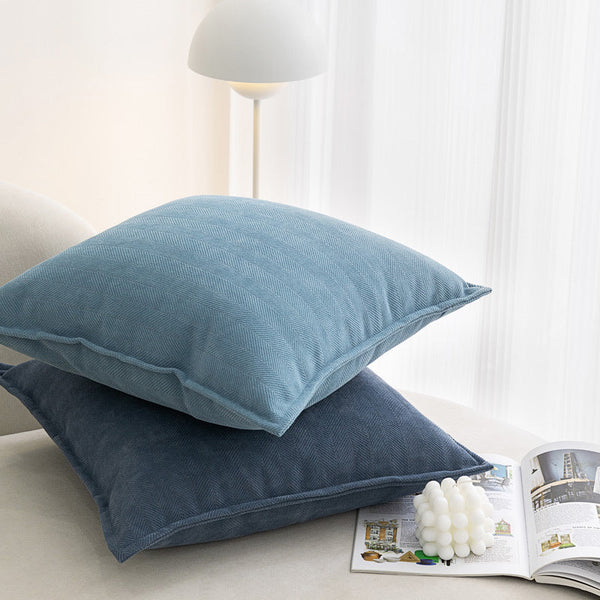 Yellowish Green Nordic Herringbone Chenille Pillowcases 2 Pack 45X45cm For Sofa And Bed Soft Decorative Cushion Covers Inserts Included Local Fit Home