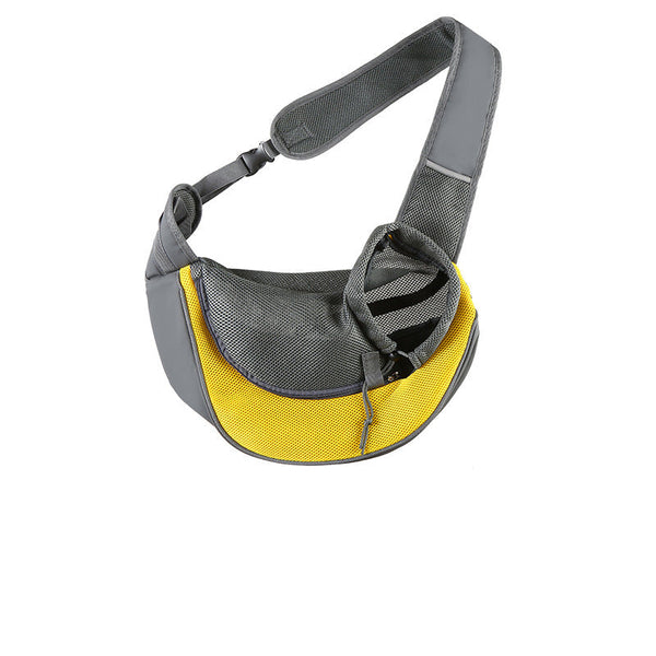 Yellow Pet Sling Backpack For Small Dogs And Cats Size With Breathable Mesh Design Dog Clothing & Shoes