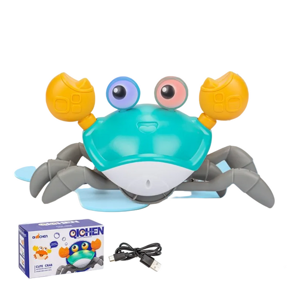 Upgraded Induction Crawling Crab Baby Toy With Silent Mode & Speed Control Usb Rechargeable Obstacle Avoidance Tummy Time Pet Activity Toys