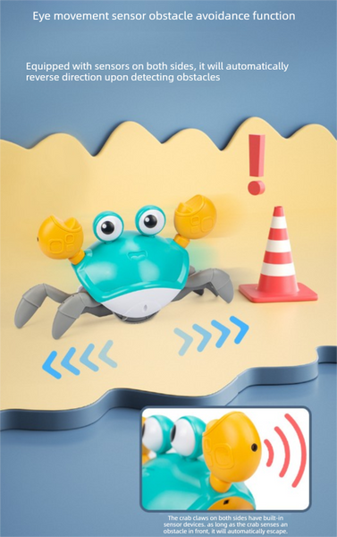 Upgraded Induction Crawling Crab Baby Toy With Silent Mode & Speed Control Usb Rechargeable Obstacle Avoidance Tummy Time Pet Activity Toys
