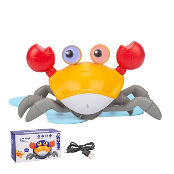 Upgraded Induction Crawling Crab Baby Toy With Silent Mode & Speed Control Usb Rechargeable Obstacle Avoidance Tummy Time Pet Activity Toys