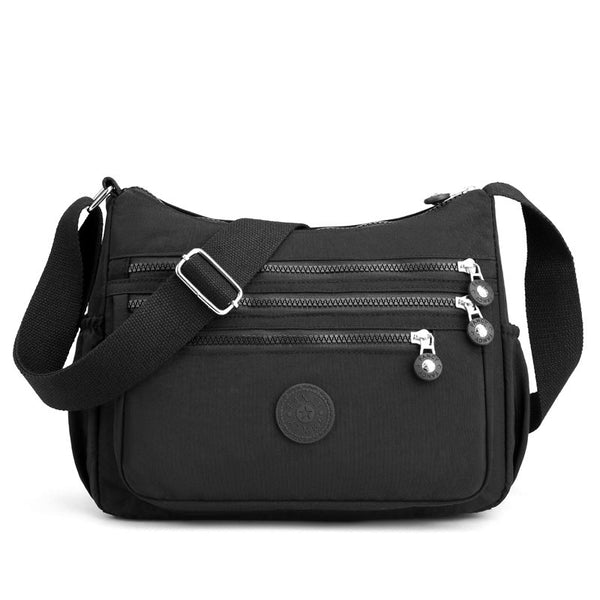 Women's Lightweight Nylon Crossbody Bag Waterproof Multi Pocket Shoulder Purse Travel Messenger Black Women's Bags & Handbags