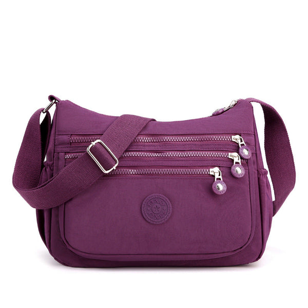 Women's Lightweight Nylon Crossbody Bag Waterproof Multi Pocket Shoulder Purse Travel Messenger Purple Women's Bags & Handbags