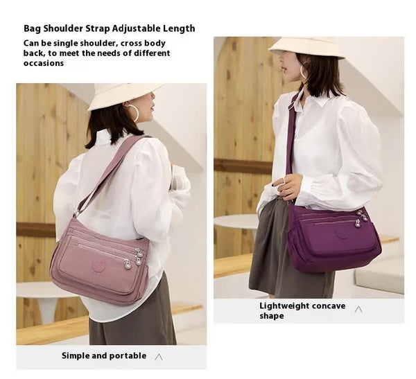 Women's Lightweight Nylon Crossbody Bag Waterproof Multi Pocket Shoulder Purse Travel Messenger Grey Women's Bags & Handbags