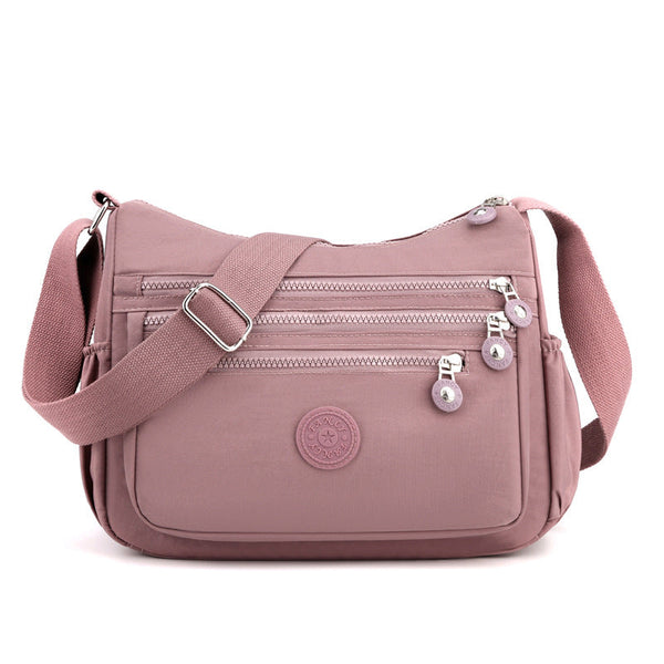 Women's Lightweight Nylon Crossbody Bag Waterproof Multi Pocket Shoulder Purse Travel Messenger Pink Women's Bags & Handbags