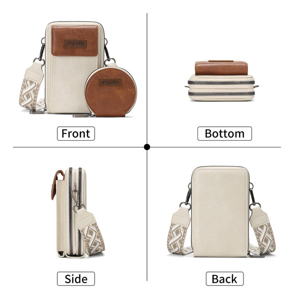 Women's Crossbody Phone Bag With Coin Pouch Pu Leather Shoulder Purse Adjustable Wide Strap For Travel & Daily Use Brown Women's Bags & Handbags