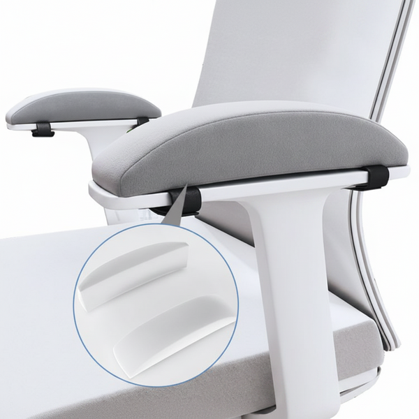 1 Pair Of Memory Foam Chair Armrest Pads Ergonomic Elbow Support Cushions Soft Plush Cover With Anti Slip Straps For Office And Gaming Chairs Grey Sea