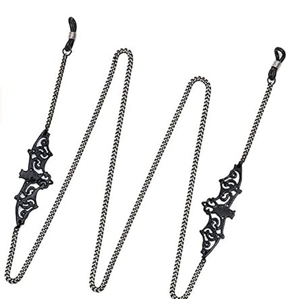 Black Hollow Spider Eyewear Chain 70Cm Anti Slip Glasses Strap Gothic Pendant Sunglasses Holder For Women Eyeglass Cleaning Tools & Supplies