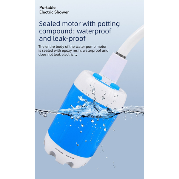 Electric Outdoor Shower Kit Handheld Battery Powered Head Set For Camping Dormitories And Construction Sites White Blue Shower Heads & Combos