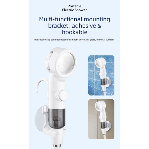 Electric Outdoor Shower Kit Handheld Battery Powered Head Set For Camping Dormitories And Construction Sites White Blue Shower Heads & Combos