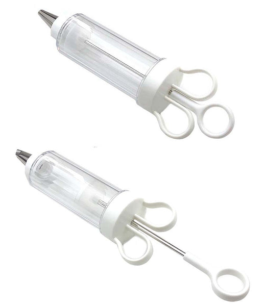 Large Cake Decorating Icing Syringe Gun Set With 5 Stainless Steel Nozzles Diy Cookie Press Baking Tool For Kitchen Other Baking Accessories