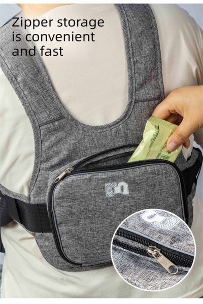 Child Motorcycle Safety Harness Strap Adjustable Passenger Belt With Handles & Storage Pocket Breathable Linen Grey For Scooter Toddler Safety Harness
