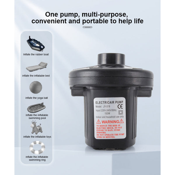 Electric Air Pump Ac 220V 240V Portable Quick Inflator Deflator With 3 Nozzles For Mattress Pool Floats Vacuum Storage Bags Au Plug Air Pumps