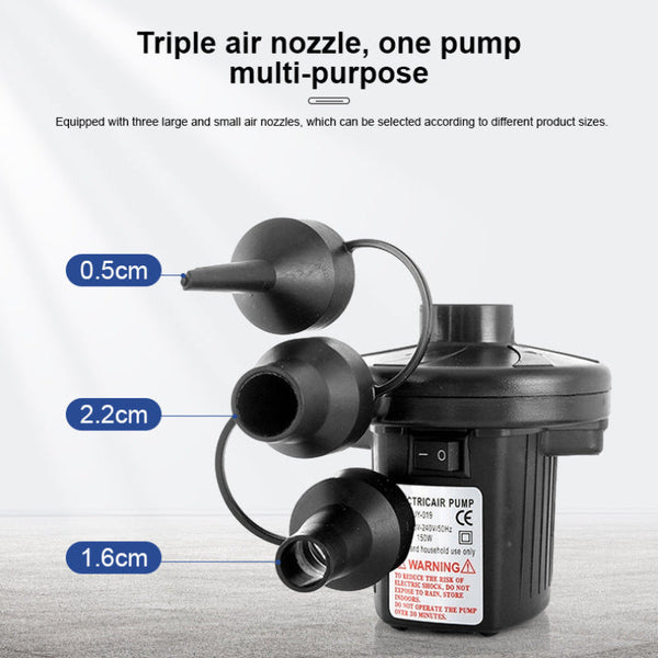 Electric Air Pump Ac 220V 240V Portable Quick Inflator Deflator With 3 Nozzles For Mattress Pool Floats Vacuum Storage Bags Au Plug Air Pumps