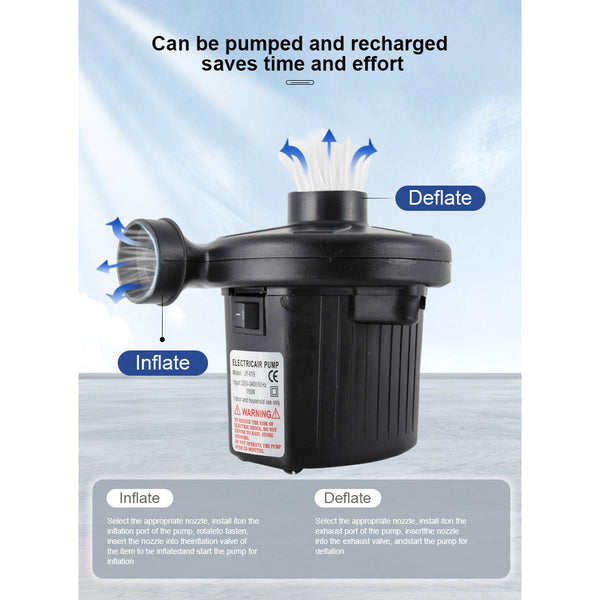 Electric Air Pump Ac 220V 240V Portable Quick Inflator Deflator With 3 Nozzles For Mattress Pool Floats Vacuum Storage Bags Au Plug Air Pumps