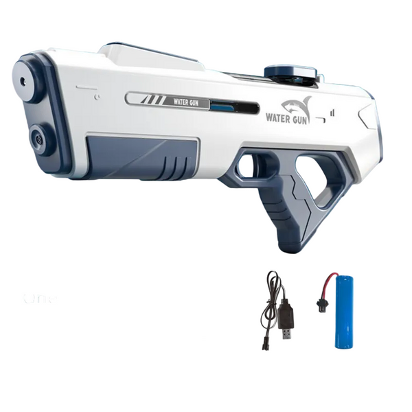 Electric Water Gun Auto Refill 43Cm High Pressure Blaster Toy Rechargeable Squirt Soaker For Kids & Adults White Water Guns