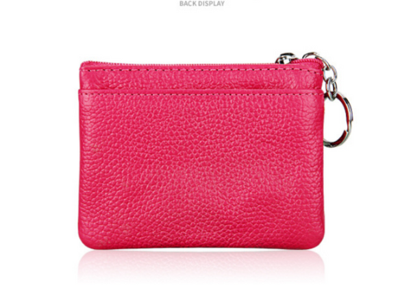 Genuine Leather Coin Purse Mini Wallet With Triple Zipper Pockets Key Ring Holder Pouch For Cash & Cards Milky White Wallets