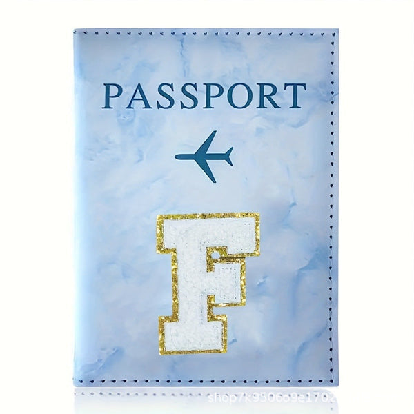 Fashion Initial Letter Passport Holder Stylish Travel Wallet Cover With Alphabet Pattern Design Travel Wallets