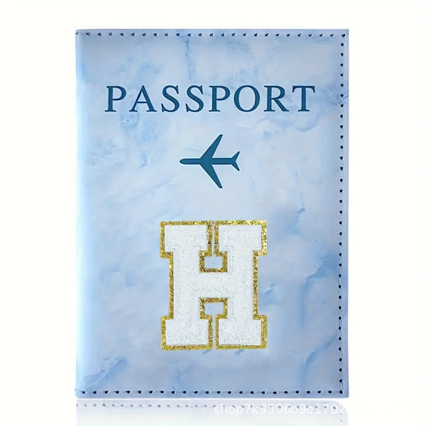 Fashion Initial Letter Passport Holder Stylish Travel Wallet Cover With Alphabet Pattern Design Travel Wallets