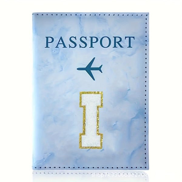 Fashion Initial Letter Passport Holder Stylish Travel Wallet Cover With Alphabet Pattern Design Travel Wallets