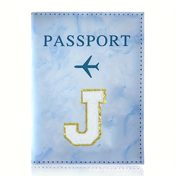 Fashion Initial Letter Passport Holder Stylish Travel Wallet Cover With Alphabet Pattern Design J Travel Wallets