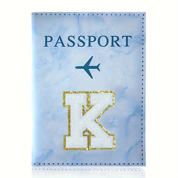 Fashion Initial Letter Passport Holder Stylish Travel Wallet Cover With Alphabet Pattern Design K Travel Wallets
