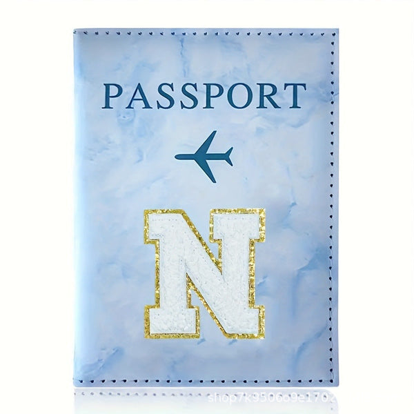 Fashion Initial Letter Passport Holder Stylish Travel Wallet Cover With Alphabet Pattern Design N Travel Wallets