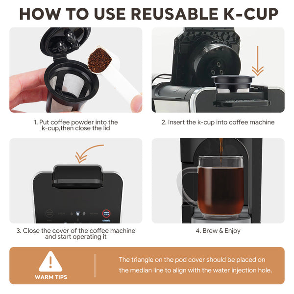 Reusable K Cup Coffee Pod Filter For Ninja Dual Brew Makers Triple Hole Capsule Shell Ua2227 Other Coffee Tea & Espresso Makers
