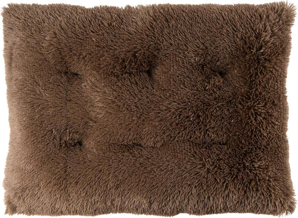 Luxury Long Plush Pet Bed Mat Faux Fur Crate Pad 125X85cm Dark Coffee Xxxl Soft Warm Cushion For Giant Breeds Pet Beds