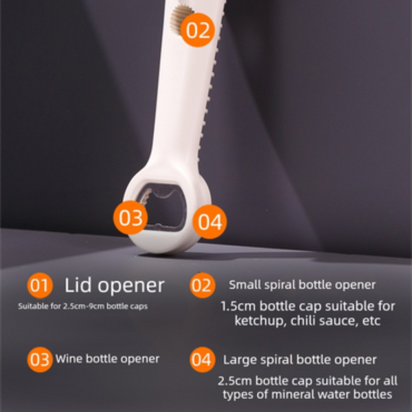 4 In 1 Jar Opener Multi Functional Bottle Lid Remover Labor Saving Kitchen Tool Khaki Can Openers